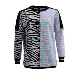 Marc Cain Long length knitted sweater with wide silhouette, contrasting …